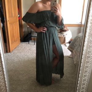 off the shoulder romper/dress